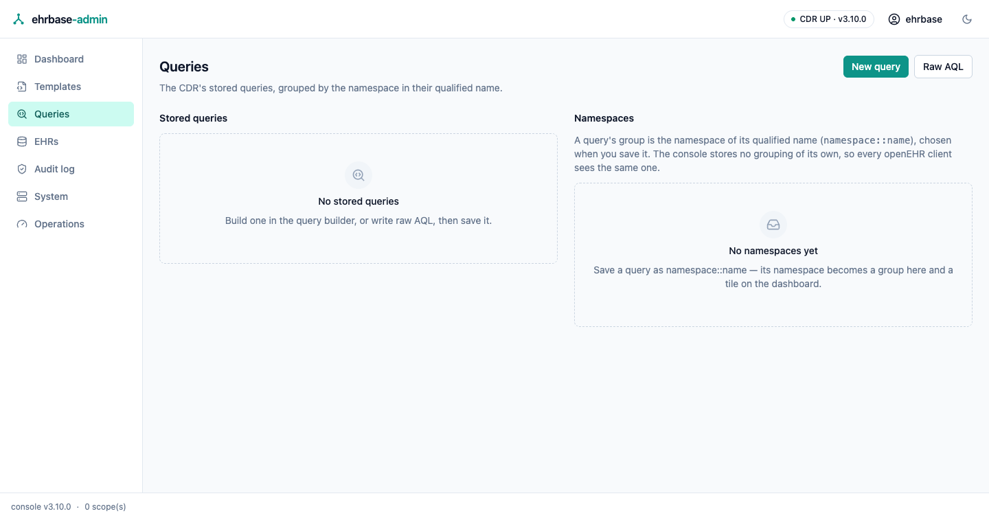 Stored queries — empty
