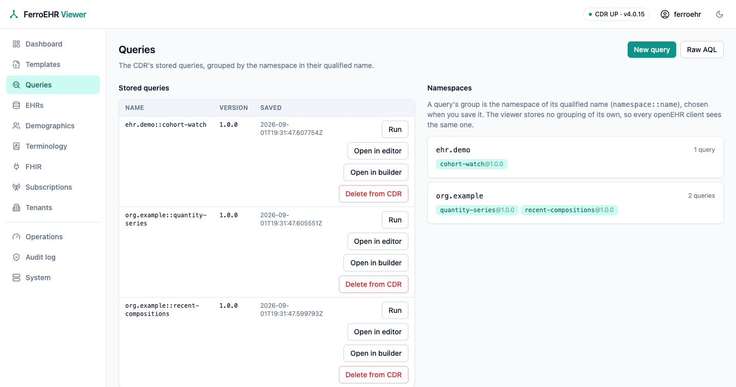 Stored queries
