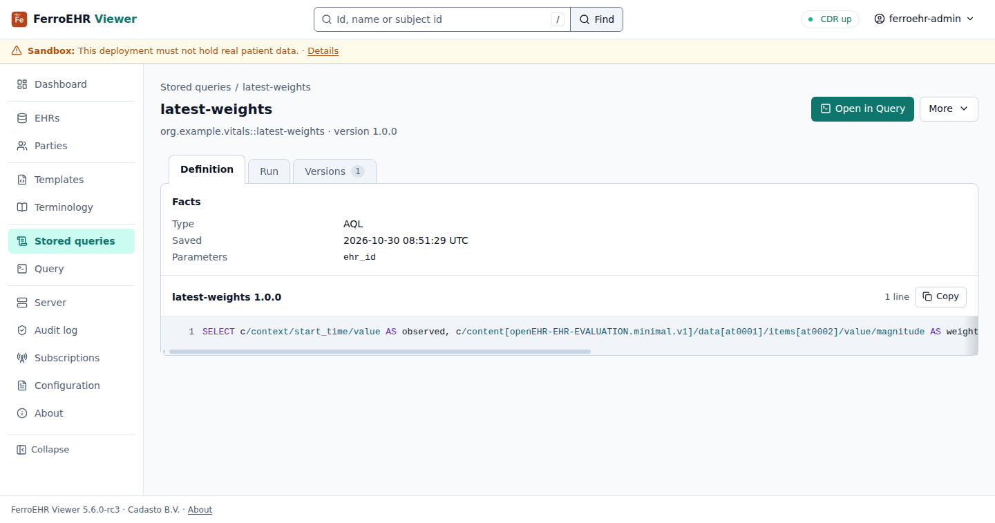 A stored query